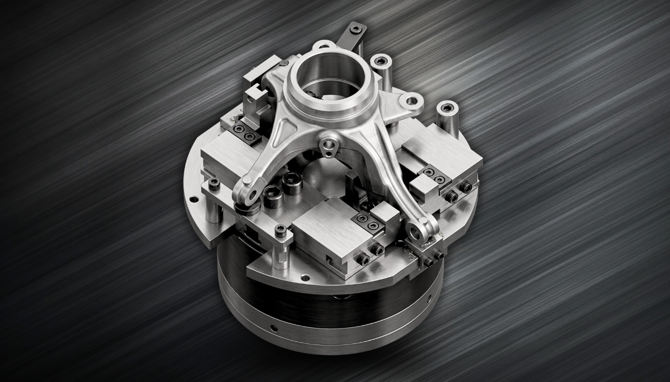 auto indexing chuck precision rotary positioning CNC machining equipment product photography
